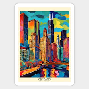 fauvism art of chicago city usa 4 Sticker